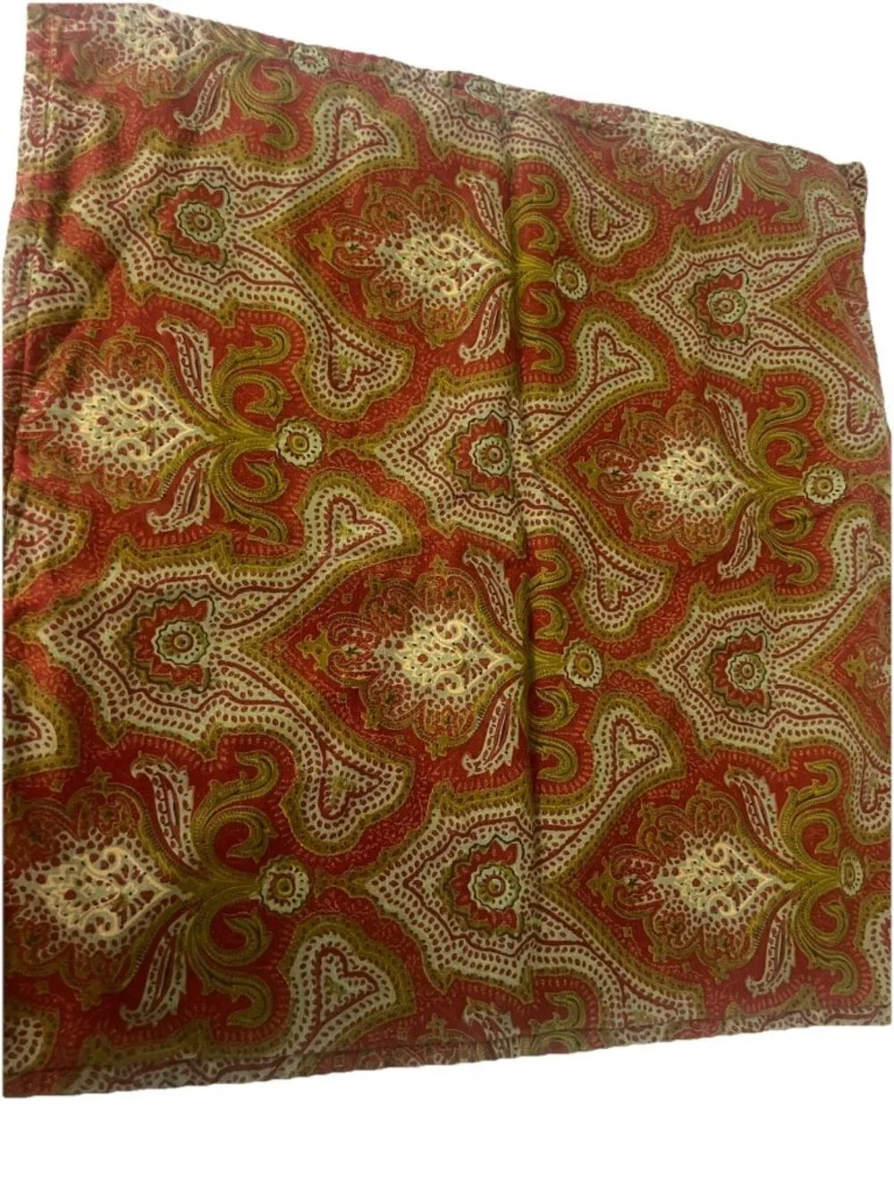 pottery barn pillow cover Linen Blend Red Burgundy Paisley 20”